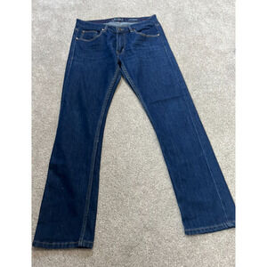 MB Studio Jeans Womens Size 32 x 30 Blue Dark Wash Denim Slim Straight